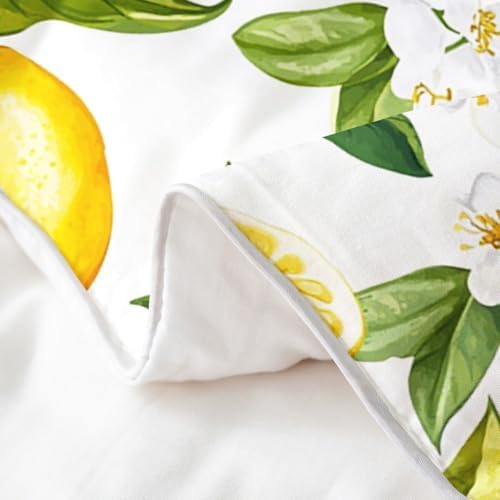 Lemon Floral Duvet Cover Set King Size 100 Cotton