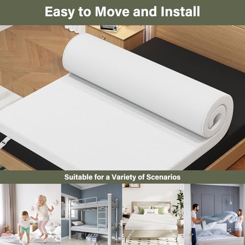 LazyCat 3 Inch Memory Foam Twin XL Mattress Topper