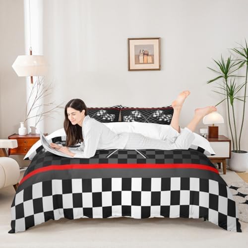 Homewish Racing Car Duvet Cover Set Queen Size 1