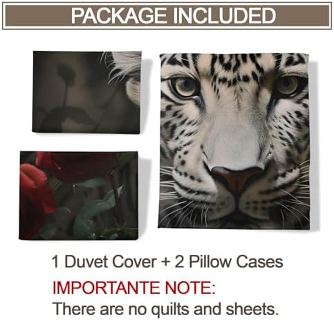 Leopard Rose Duvet Cover Set for Kids and Adults