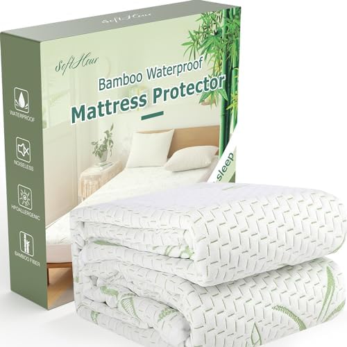 Softhour Full Size Mattress Protector Waterproof Breathable Bamboo Rayon