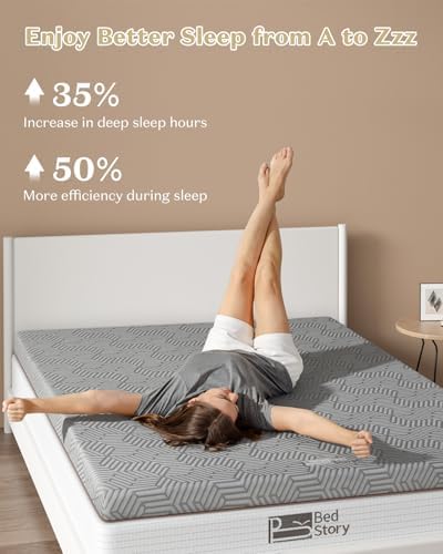 BedStory 3 Inch Memory Foam Mattress Topper Queen 1