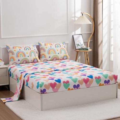 Btargot 5 Piece Beige Rainbow Comforter Set for Kids 1
