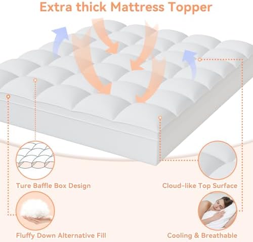 Topllen Twin XL Mattress Topper for Back Pain Relief