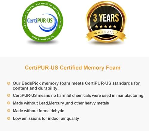 BedsPick 3 Inch Twin XL Memory Foam Mattress Topper