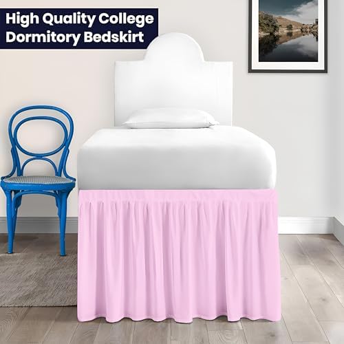 SGI Bedding Ruffled Twin XL Bed Skirt 36 Inch Drop - Pink 1