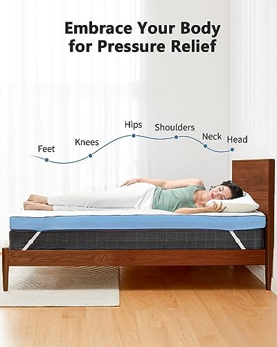 PERLECARE 3 Inch Queen Mattress Topper with Cooling Gel and Bamboo Charcoal 1