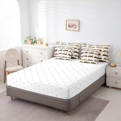 Feelyou Vintage Train Bedding Set 7 Pcs