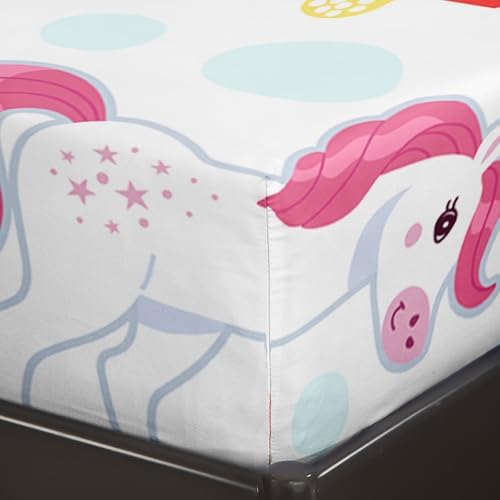 QOOMO Cartoon Unicorn Kids Sheet Set Queen Size