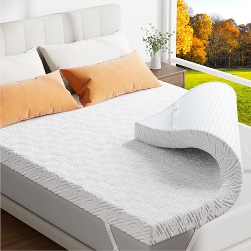 3 Inch Gel Memory Foam Mattress Topper with Non-Slip Design