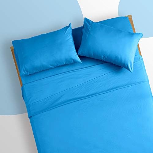 SLEEP ZONE Kids Full Size Bed Sheet Set - Sky Blue