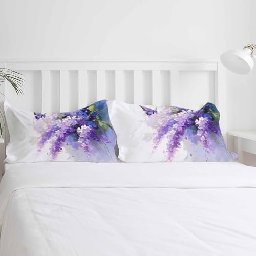 Sabolny Purple Lavender Butterfly Cal King Duvet Cover Set
