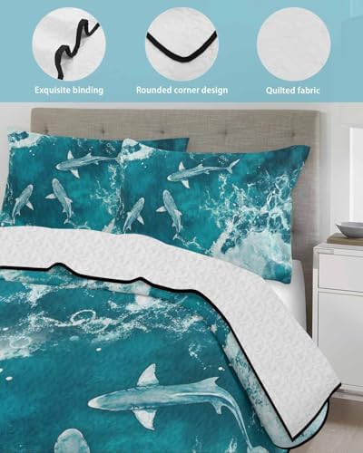 Stongaro Teal Green Twin XL Comforter Set 3 Piece