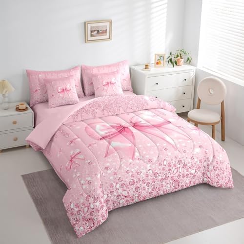 Erosebridal 7 Piece Bow Bed in A Bag for Kids