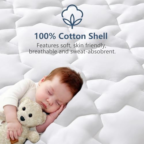 CozyLux Cotton Mattress Pad With Deep Pocket