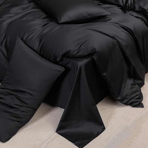 MooMee Luxury Duvet Cover Set 3 Pieces Black King 104x90