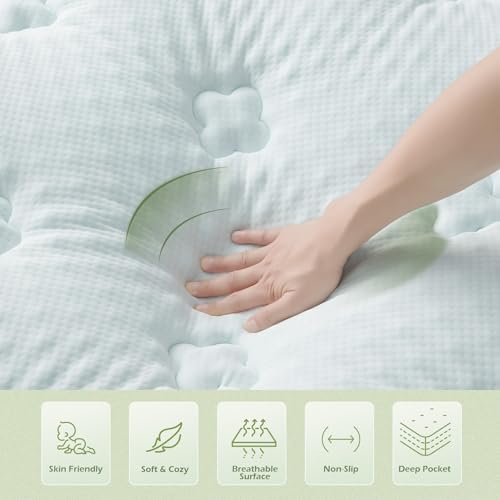Hansleep Twin Mattress Topper Bamboo Viscose Memory Foam