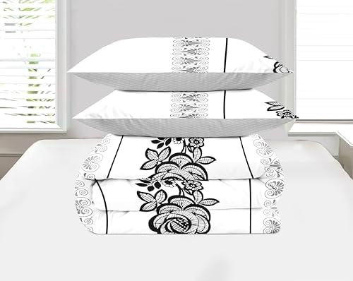 4 Piece Soft All-Season Duvet Cover Set In A Bag