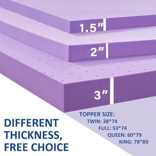 SINWEEK 15 Inch Gel Memory Foam Mattress Topper