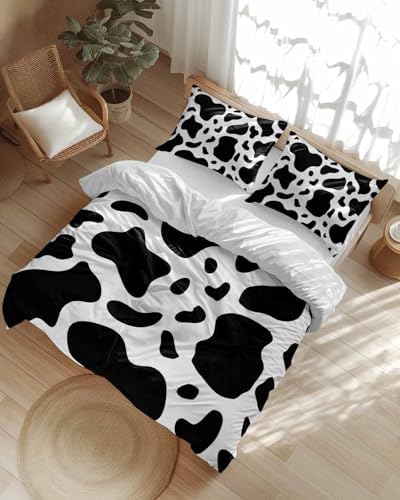 LooPoP Cow Print Duvet Cover Set 3 Piece