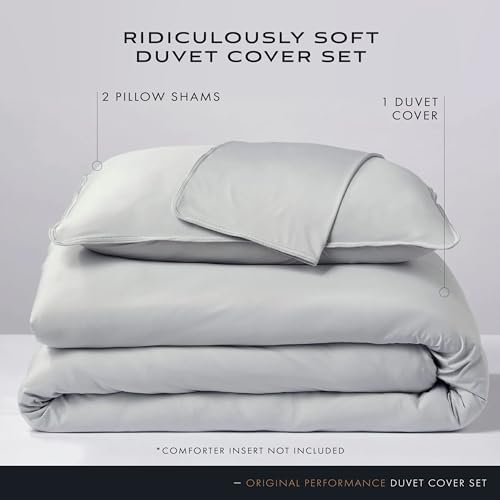 SHEEX Cooling Duvet Cover Set Lightweight King Pearl Blue