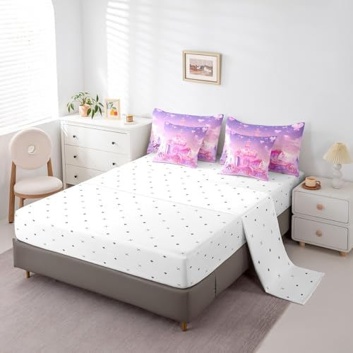 Feelyou Kids Princess Carriage Pink Comforter Set