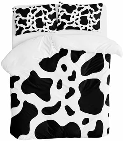 LooPoP Cow Print Duvet Cover Set 3 Piece
