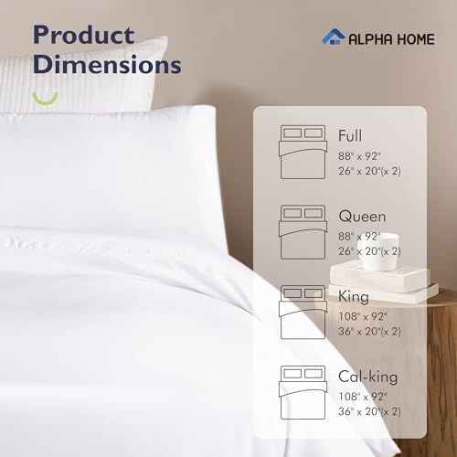 ALPHA HOME Queen Duvet Cover Set Tencel Lyocell