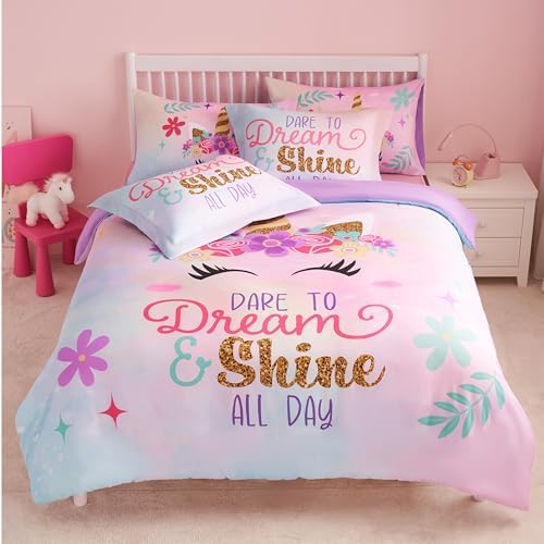 Joiedomi Kid Unicorn Comforter Set 7 Piece