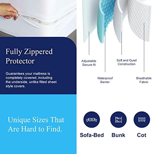 Allersoft Queen Sleeper Sofa Mattress Cover with Locking Zipper