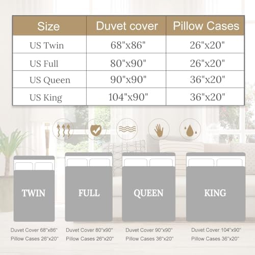 Sleepwish 4pcs Teal Boho Duvet Cover Set