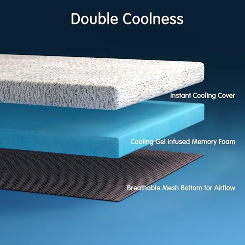 CHUN YI Cooling Mattress Topper Queen 4 Inch
