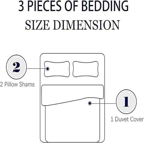 California King Duvet Cover with Marble Pattern 3 Piece Set