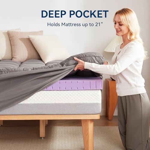 BDEUS Dual Layer Mattress Topper Queen Size