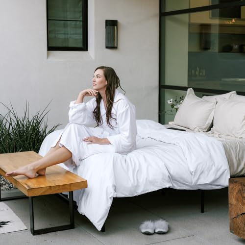 Jennifer Adams 400 TC Cotton Sateen Duvet Set KingCalifornia King White