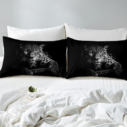 Feelyou Black Jaguar Duvet Cover Set King Size
