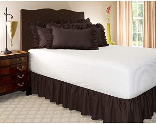 Neem Linen Ruffle Gathered Bed Skirt Twin 14 Inch Drop 3 Sided