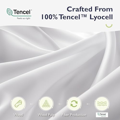 ALPHA HOME Queen Duvet Cover Set Tencel Lyocell