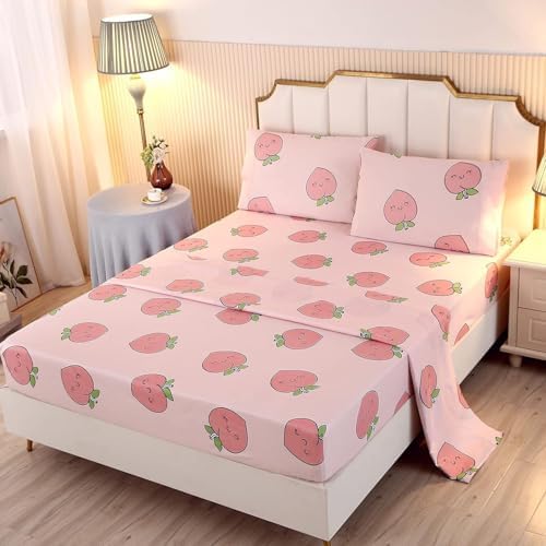 SDY 4PCS Peach Sheet Set for Kids