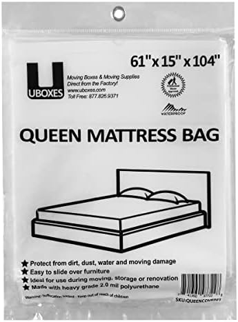 Uboxes Queen Mattress Clear Plastic Cover 61x15x104