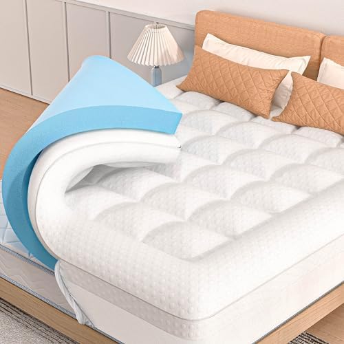 AprLeaf 3 Inch Dual Layer Mattress Topper Queen Size