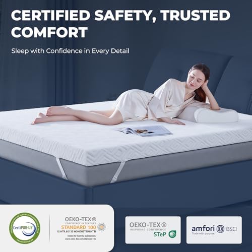3 Inch Gel Memory Foam Mattress Topper with Non-Slip Design