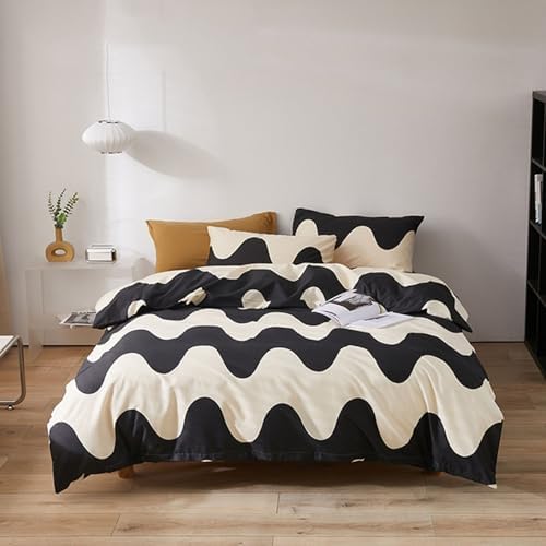MeuNic Cotton Duvet Cover Set with Geometric Pattern