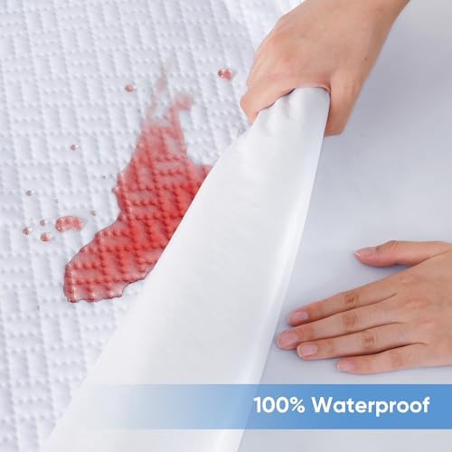 Cooling Waterproof Mattress Protector Twin Size with 3D Air Fabric
