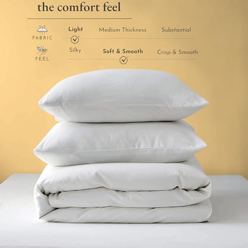 PURE ECO 3 Side Zipper Cal King Duvet Cover Set - White