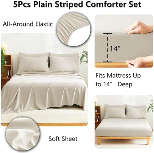 CozyLux Twin XL Seersucker Comforter Set 1