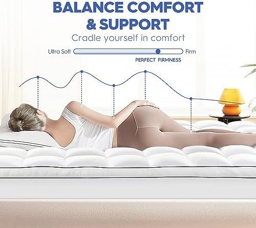 USKRIGE King Mattress Topper with 6D Down Alternative Fill