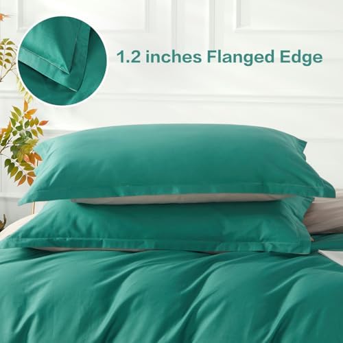 SAPHREAS Teal Duvet Cover King Size 3 Piece Set