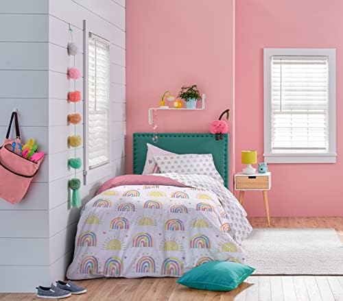 Saturday Park Doodle Rainbow Queen Bed Set - 7 Piece 100 Organic Cotton
