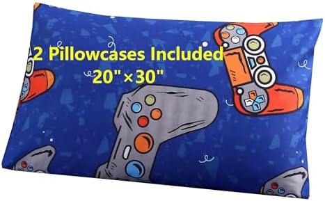 SDIII 4PCS Blue Gamer Sheets Set Full Size Microfiber